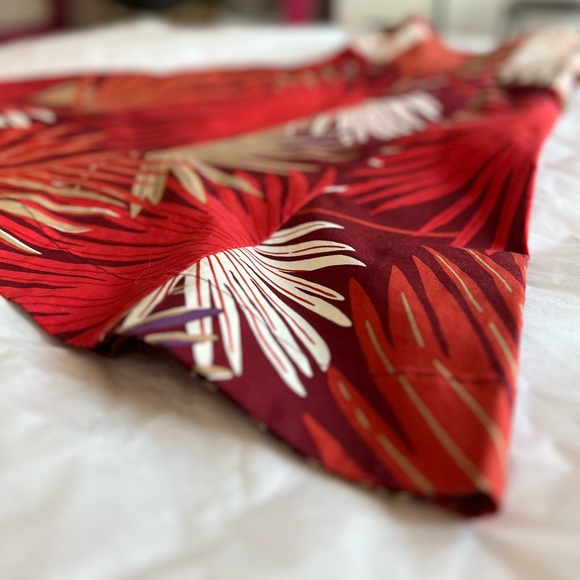 VTG 2000 Gap sz 4 strapless dress red orange white botanical print boning shelf - Picture 9 of 10